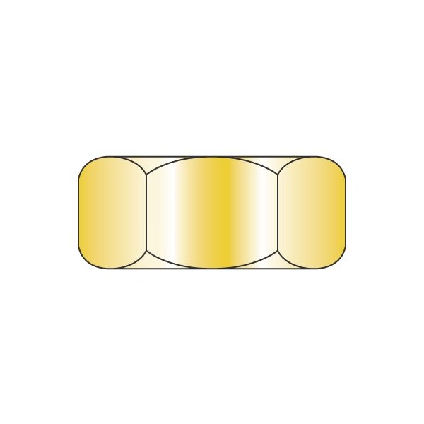 Newport Fasteners Hex Nut, 1/2"-13, Steel, Zinc Yellow, 7/16 in Ht, 500 PK 396105 - main